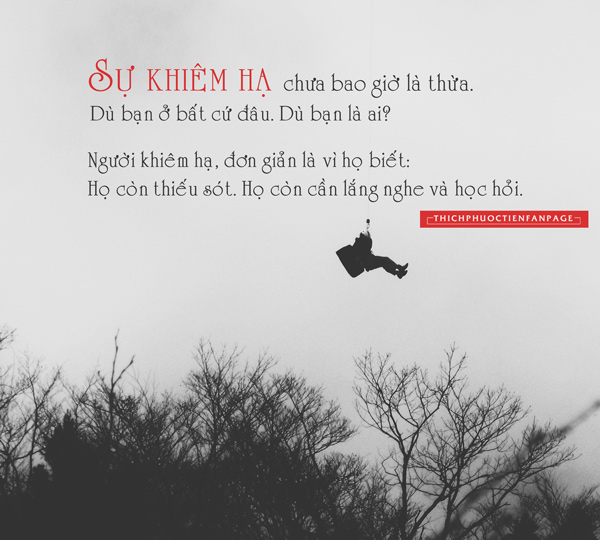 Sự khiêm hạ chưa bao giờ là thừa